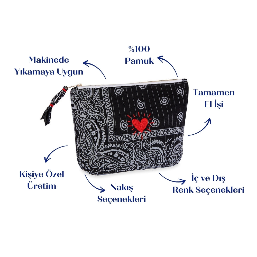LILY Siyah Clutch - HEART – Mikos Store